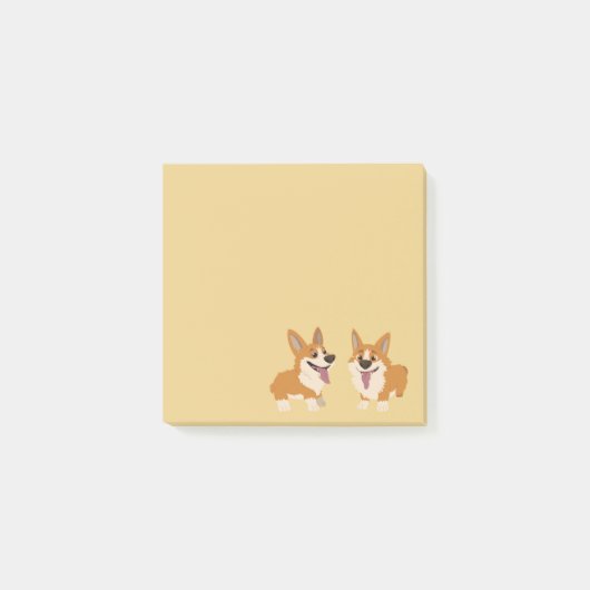 Corgi-Hunde Post-it Klebezettel (Vorderseite)
