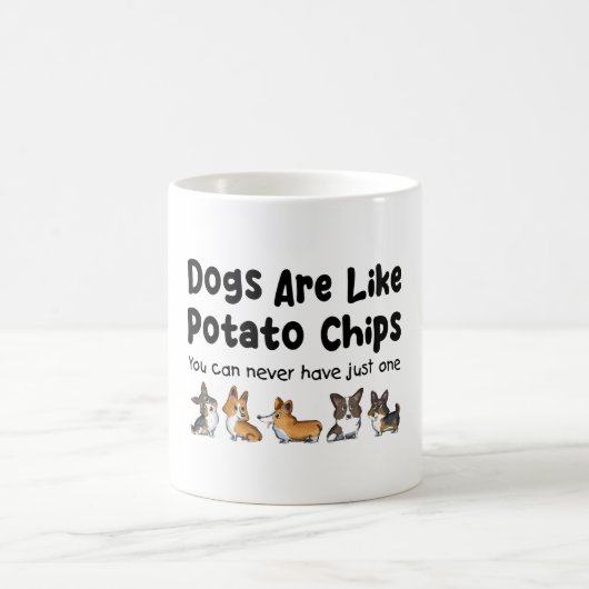 Corgi Hunde sind wie Kartoffelchips, die man nie h Kaffeetasse (Mittel)