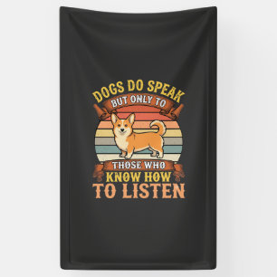 Corgi-Hunde sprechen Vintage-Zitat Banner
