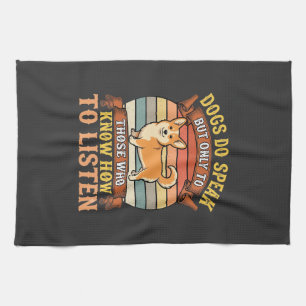 Corgi-Hunde sprechen Vintage-Zitat Geschirrtuch