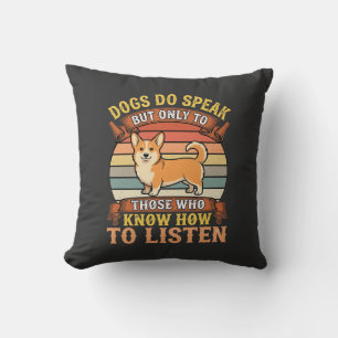 Corgi-Hunde sprechen Vintage-Zitat Kissen
