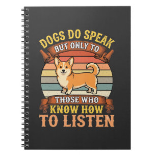 Corgi-Hunde sprechen Vintage-Zitat Notizblock