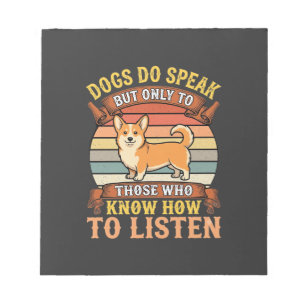 Corgi-Hunde sprechen Vintage-Zitat Notizblock