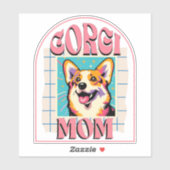 Corgi-Hundefrau Pop-Art Aufkleber (Blatt)