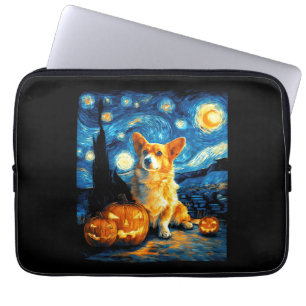 Corgi-Hundefreunde Malerei von van gogh Sternennac Laptopschutzhülle
