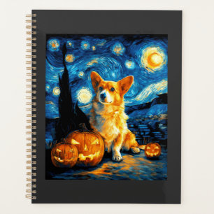 Corgi-Hundefreunde Malerei von van gogh Sternennac Planer