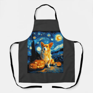 Corgi-Hundefreunde Malerei von van gogh Sternennac Schürze