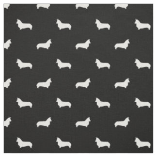 Corgi-Hundegewebe Schwarzweiss-Corgi-Silhouette Stoff