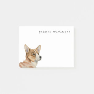 Corgi-Hundekunst   addieren Ihren Namen Post-it Klebezettel