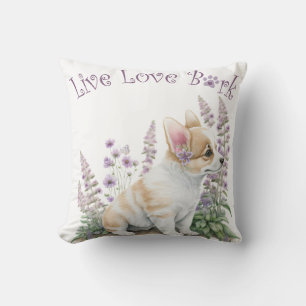 Corgi-Hundemama Blumenmuster Kissen