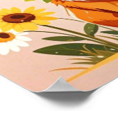 Corgi Hundenkrone mit Sonnenblumen Wanddekor Poster (Ecke)