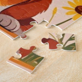 Corgi Hundenkrone mit Sonnenblumen Wanddekor Puzzle (Seite)