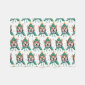 Corgi-Hunderasse Weihnachten Fleecedecke (Vorderseite (Horizontal))