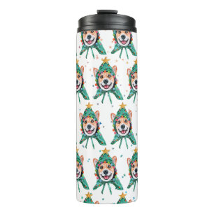 Corgi-Hunderasse Weihnachten Thermosbecher