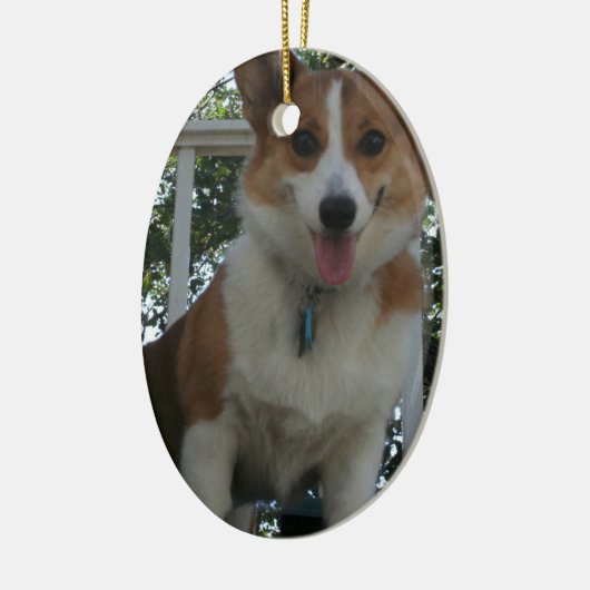 Corgi-Hundeverzierung Keramikornament (Links)