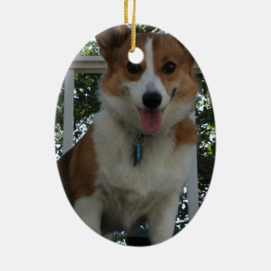 Corgi-Hundeverzierung Keramikornament (Hinten)
