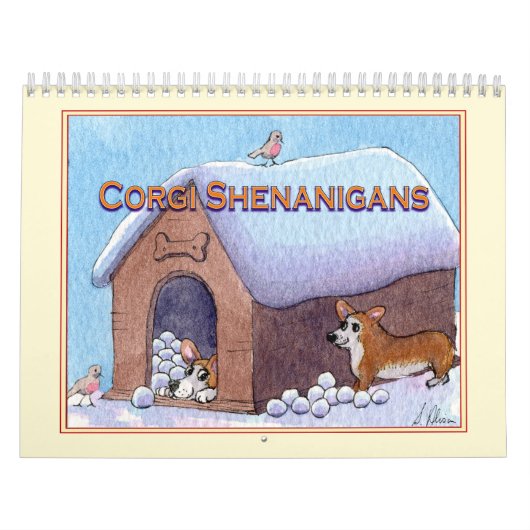 Corgi Hundewandkalender aus Aquarellbildern Kalender (Titelbild)