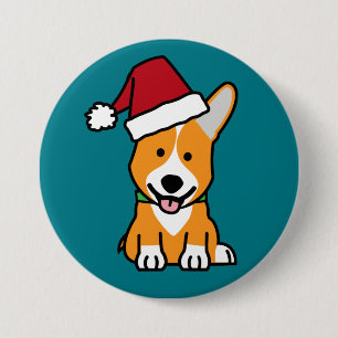 Corgi Hundewelpe Pembroke Welsh Christmas Weihnach Button