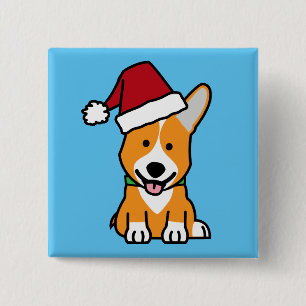 Corgi Hundewelpe Pembroke Welsh Christmas Weihnach Button