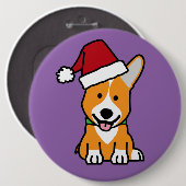 Corgi Hundewelpe Pembroke Welsh Christmas Weihnach Button (Vorne & Hinten)