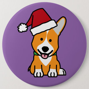 Corgi Hundewelpe Pembroke Welsh Christmas Weihnach Button