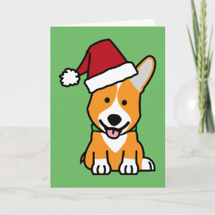Corgi Hundewelpe Pembroke Welsh Christmas Weihnach Feiertagskarte