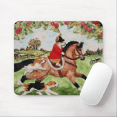 Corgi Huntsman fährt zu Hunden Mousepad (Mit Mouse)