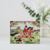 Corgi Huntsman fährt zu Hunden Postkarte (Stehend Vorderseite)