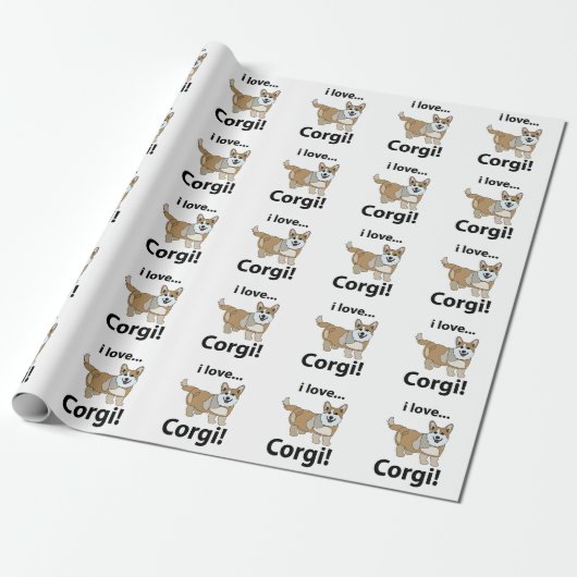 Corgi I Liebe Corgi Geschenkpapier (Ungerollt)