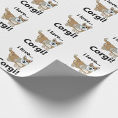 Corgi I Liebe Corgi Geschenkpapier (Ecke)