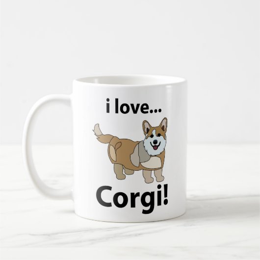 Corgi I Liebe Corgi Kaffi Tasse (Links)