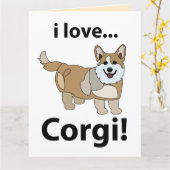 Corgi I Liebe Corgi Karte (Gelbe Blume)