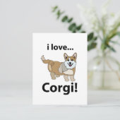 Corgi I Liebe Corgi Postkarte (Stehend Vorderseite)