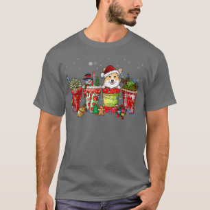 Corgi Iced Latte Snowmen Süßigkeiten Schnee Weihna T-Shirt