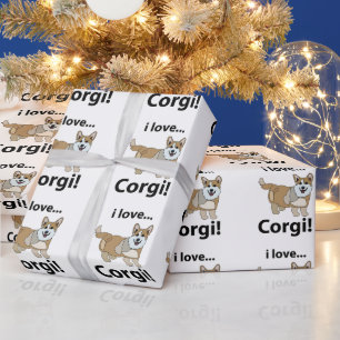 Corgi Ich liebe Corgi Geschenkpapier