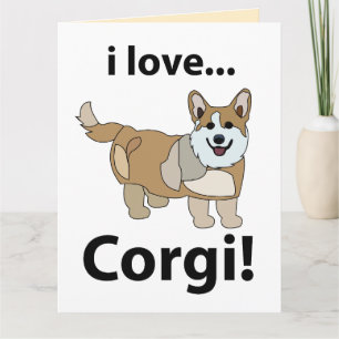 Corgi Ich liebe Corgi Karte
