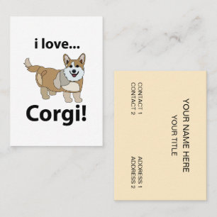 Corgi Ich liebe Corgi Visitenkarte
