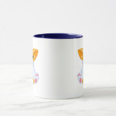 Corgi-Illustration Cute Glänzende Orange Tasse (Zentrum)