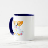 Corgi-Illustration Cute Glänzende Orange Tasse (Vorderseite Links)