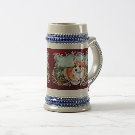 Corgi im Garten! Bierglas (VorderseiteRechts)