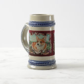 Corgi im Garten! Bierglas (Vorderseite Links)