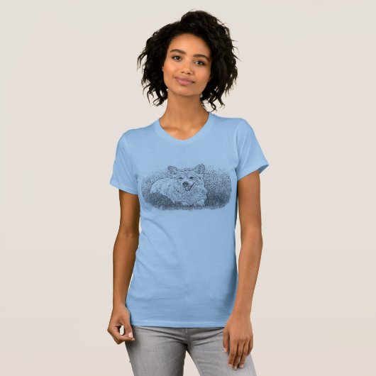 Corgi im Grass T-Shirt (Vorne ganz)