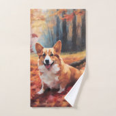 Corgi im Herbst Leaves Fall Inspiriert Badhandtuch Set (Handtuch)