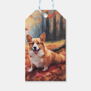 Corgi im Herbst Leaves Fall Inspiriert Geschenkanhänger