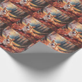 Corgi im Herbst Leaves Fall Inspiriert Geschenkpapier (Ecke)