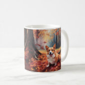 Corgi im Herbst Leaves Fall Inspiriert Kaffeetasse (VorderseiteRechts)