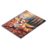Corgi im Herbst Leaves Fall Inspiriert Notizblock (Linke Seite)