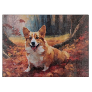Corgi im Herbst Leaves Fall Inspiriert Schneidebrett