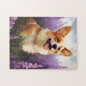 Corgi im Lavenderfeld Puzzle (Horizontal)