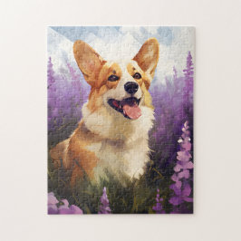 Corgi im Lavenderfeld Puzzle